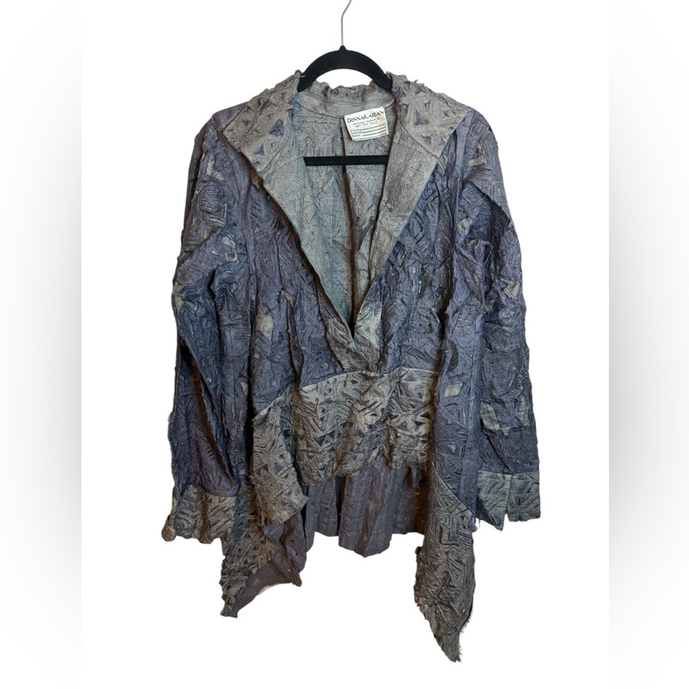 Donna Karan Runway Collection Ocean Pearl Lagonlook Wearable Art Textured Tunic
